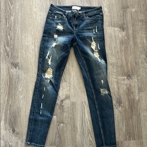 Distressed Blue Jeans